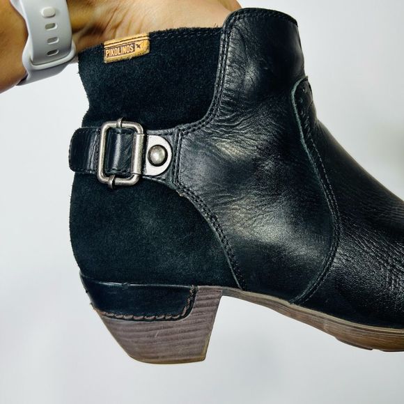 Pikolinos Rotterdam Black Leather Ankle Boots - Picture 8 of 10